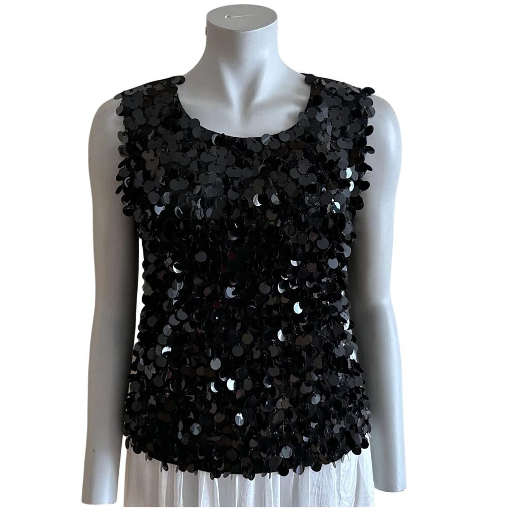 Joseph A Silk Blend Sequin Tank M
